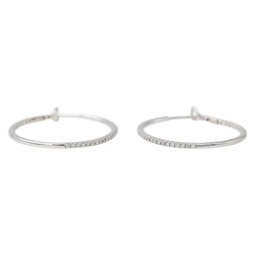 Boucles d'oreilles Créoles Or blanc Diamant