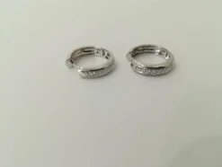 Boucles d'oreilles Créoles Diamants Or Blanc