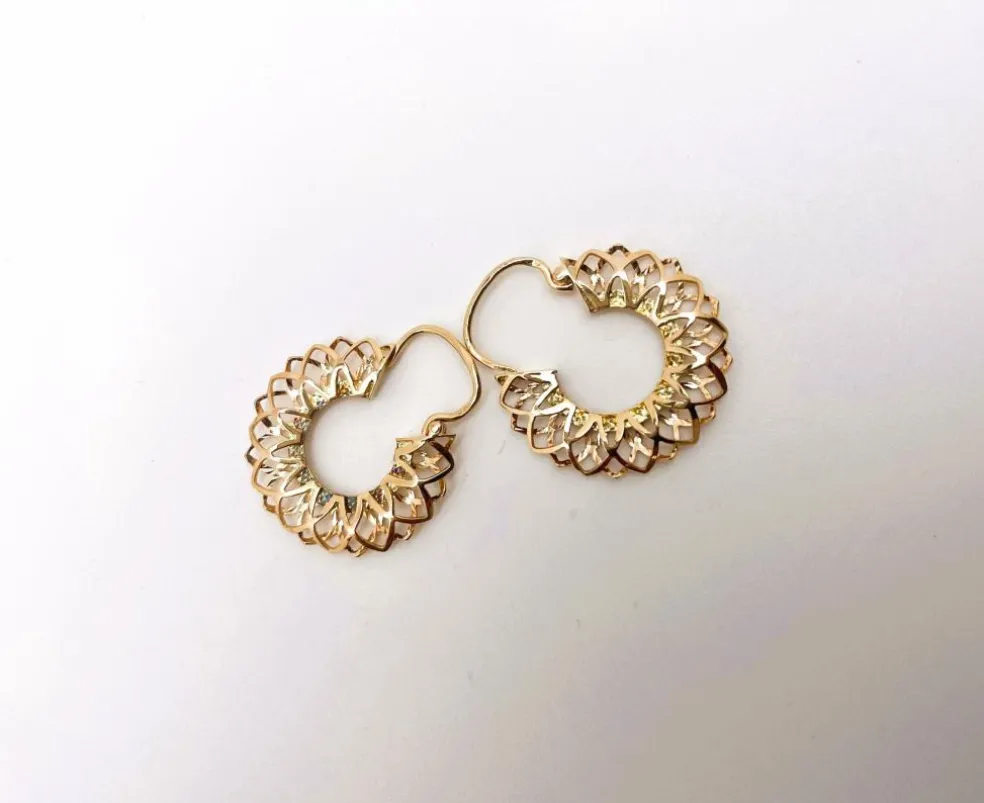 Boucles d'oreilles créoles anciennes or jaune