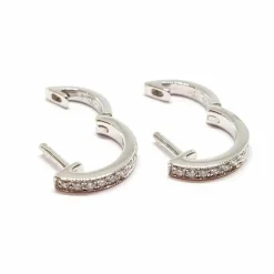 Boucles d'oreilles créoles or blanc diamants