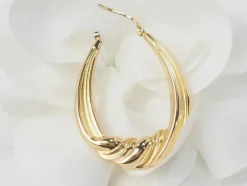 Boucles d'oreilles créoles torsadés en or jaune