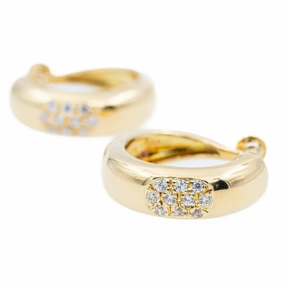 Boucles d'oreilles Créoles Or jaune Diamant