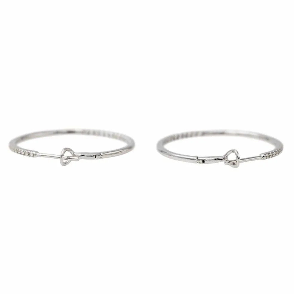 Boucles d'oreilles Créoles Or blanc Diamant