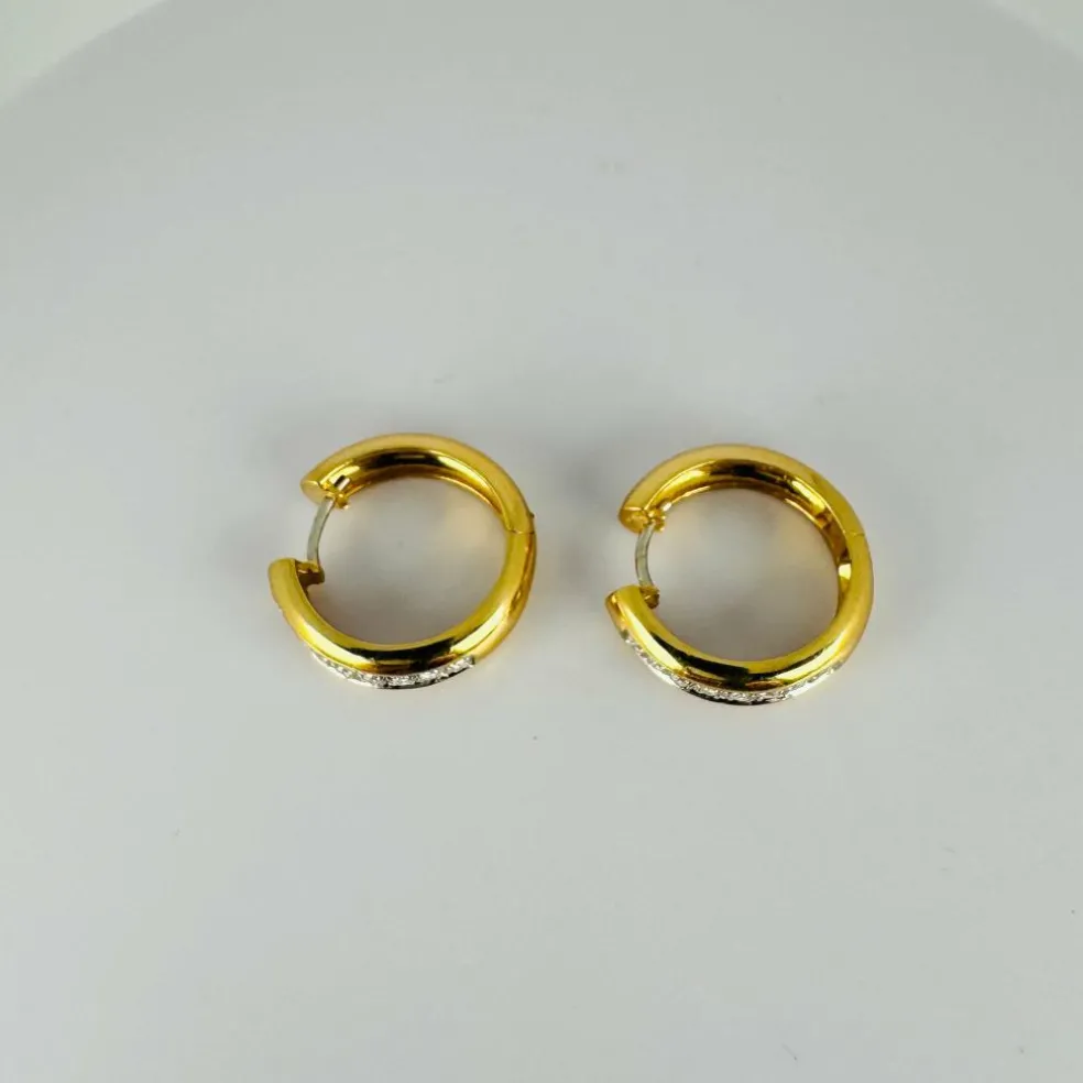Boucles d'oreilles créoles vintage avec diamants