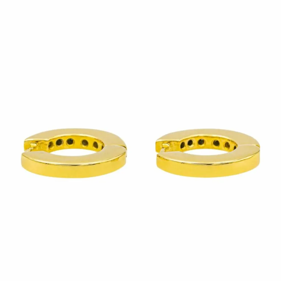 Boucles d'oreilles Créoles Or jaune, Or blanc Diamant