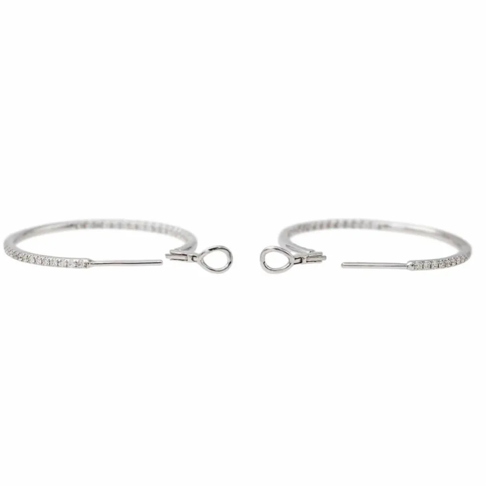 Boucles d'oreilles Créoles Or blanc Diamant