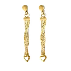 Boucles d'oreilles cœur 3 ors