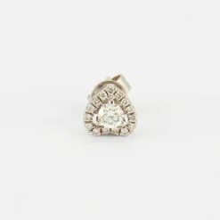 Boucles d'oreilles cœurs en Or blanc diamants