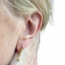Boucles d'oreilles début 20ème siècle or diamants