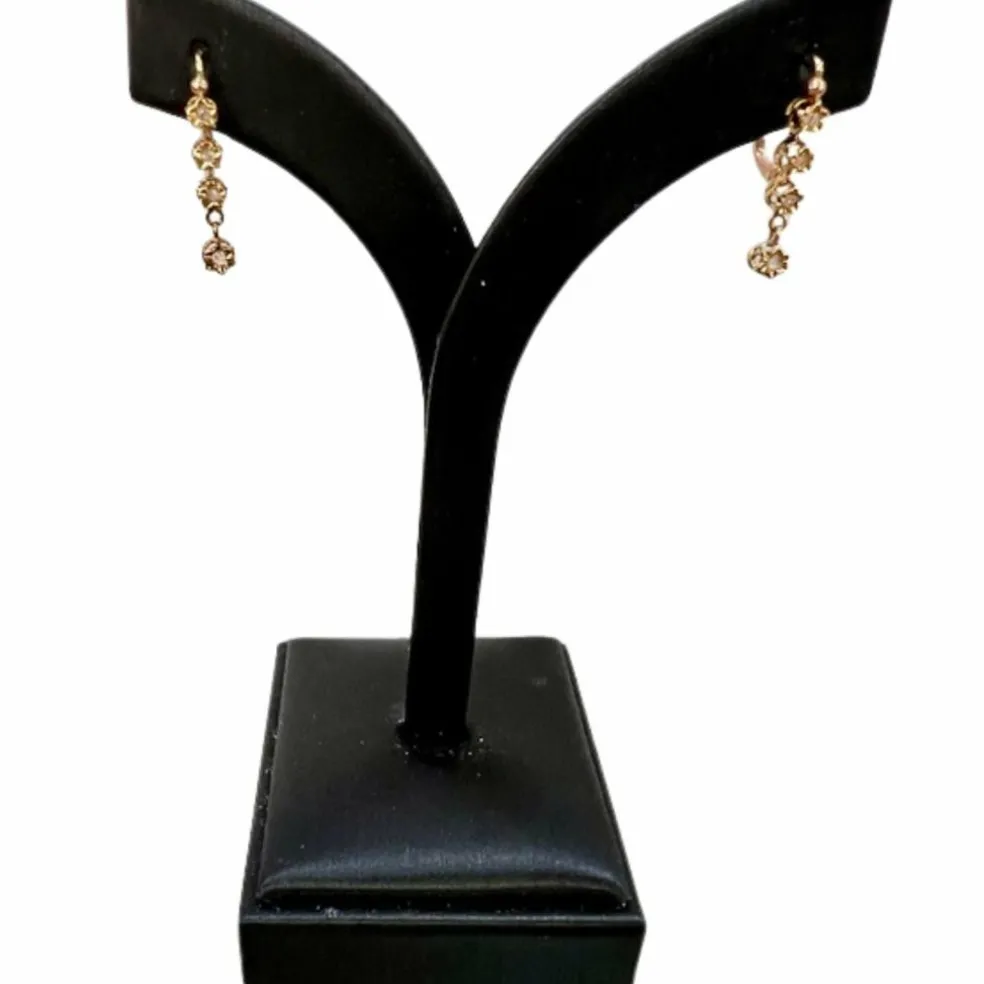 Boucles d'oreilles début 20ème siècle or diamants