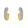 Boucles d'oreilles Demi créoles Or jaune, Or blanc Diamant