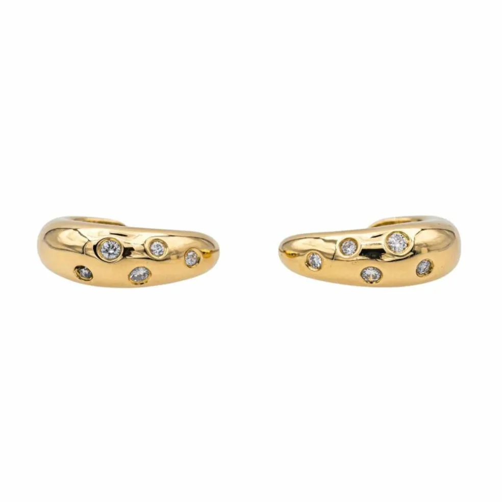 Boucles d'oreilles Demi créoles Or jaune Diamant