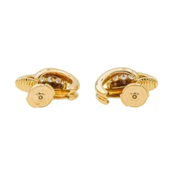 Boucles d'oreilles Demi créoles Or jaune Diamant