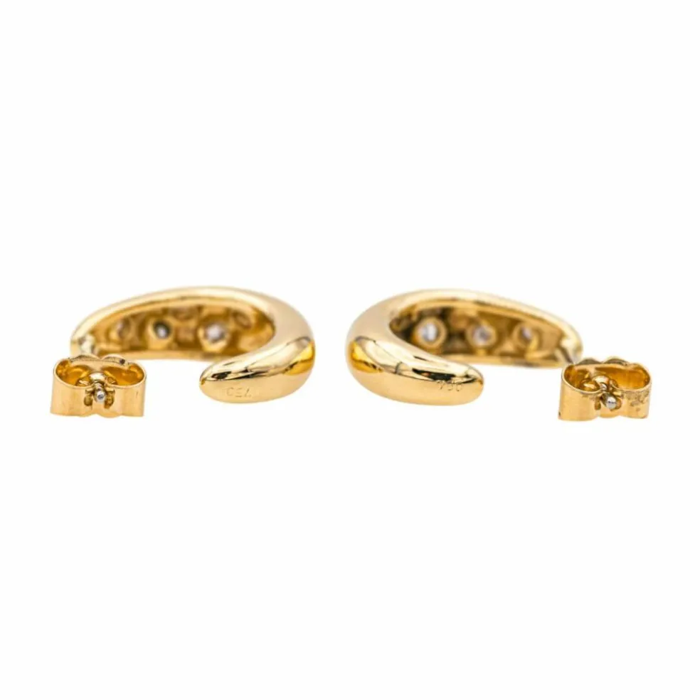 Boucles d'oreilles Demi créoles Or jaune Diamant
