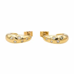 Boucles d'oreilles Demi créoles Or jaune Diamant
