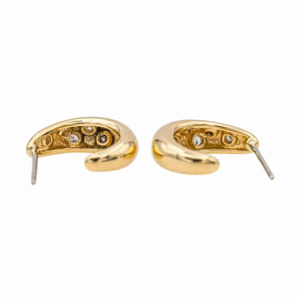 Boucles d'oreilles Demi créoles Or jaune Diamant