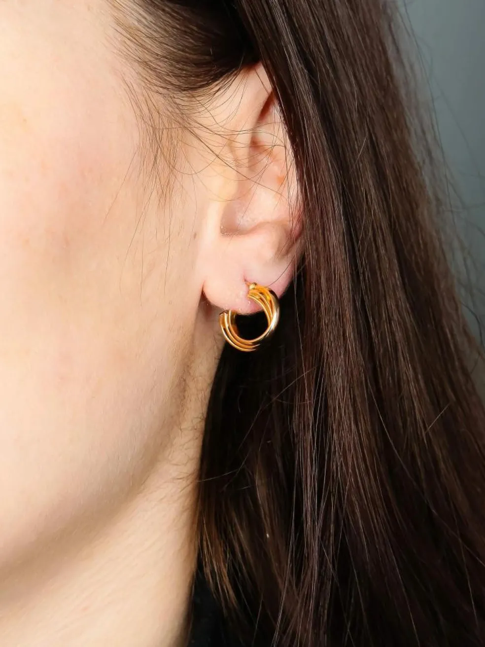 BOUCLES D'OREILLES "DEMI-CREOLES" OR