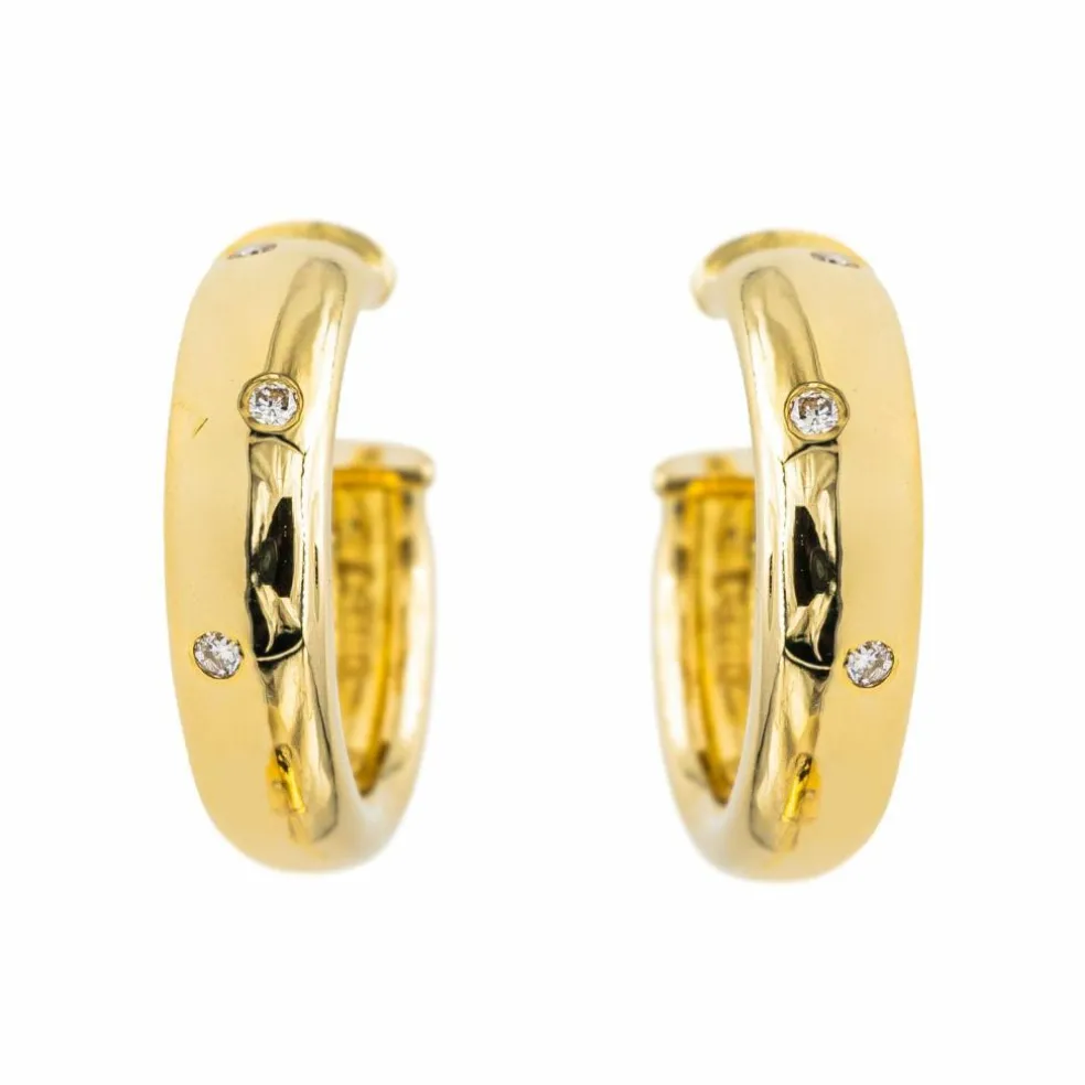 Boucles d'oreilles Demi-créoles Or jaune Diamant