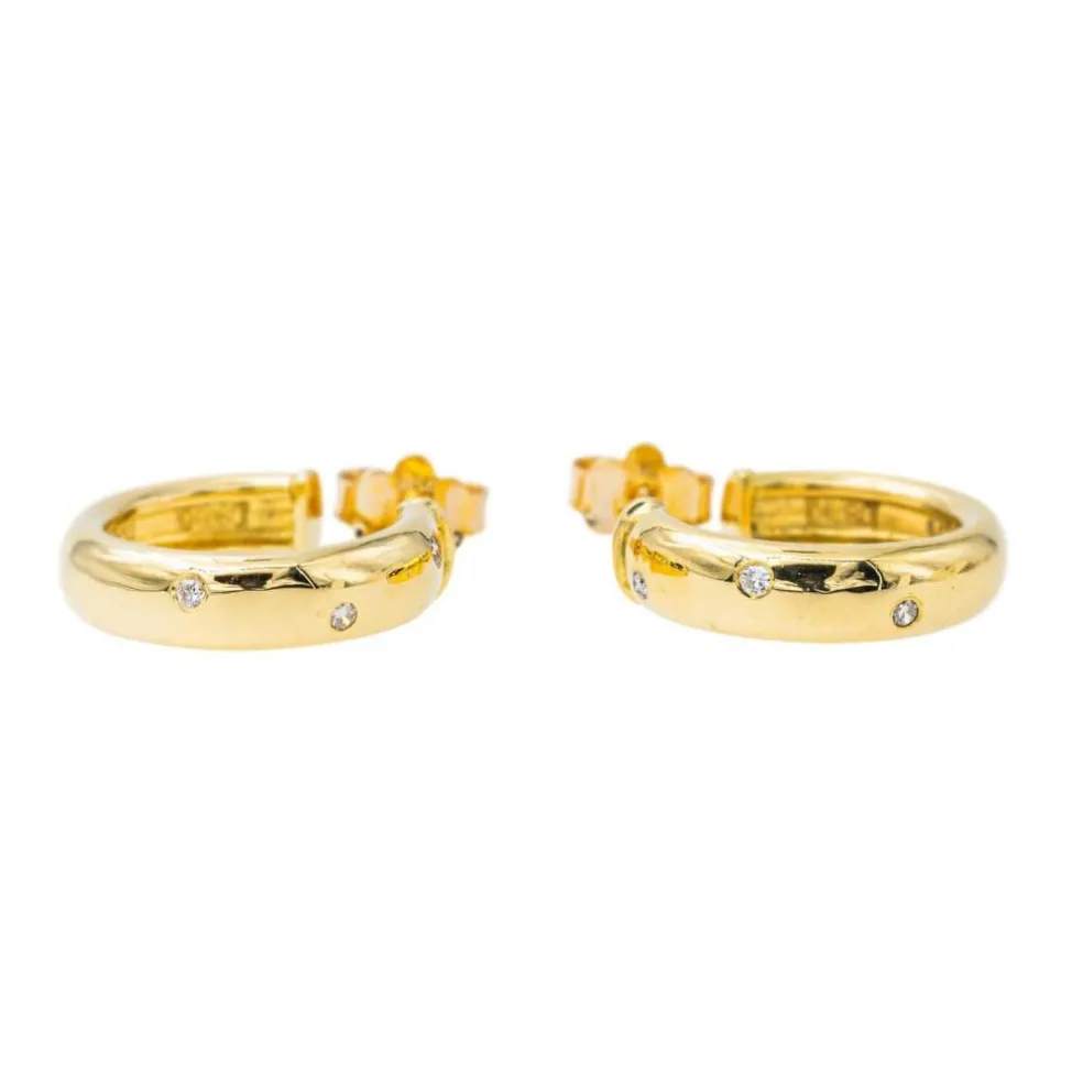 Boucles d'oreilles Demi-créoles Or jaune Diamant