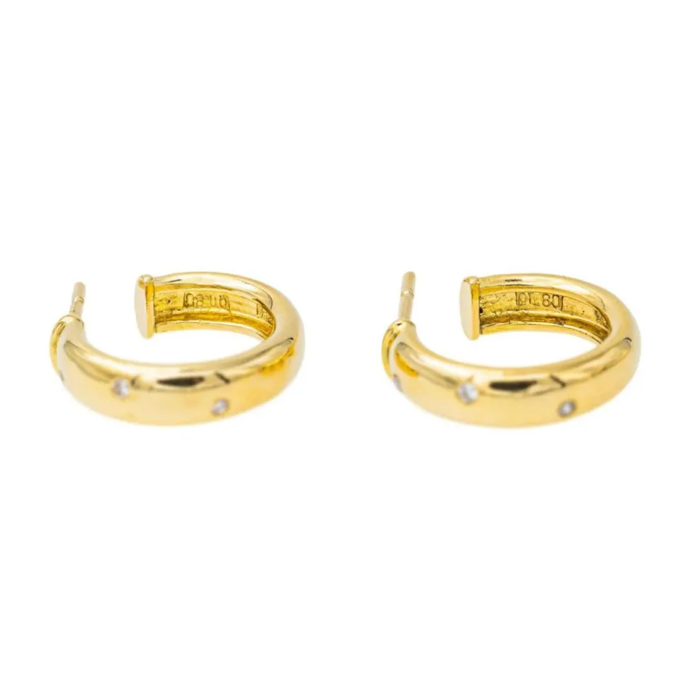 Boucles d'oreilles Demi-créoles Or jaune Diamant