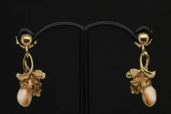 Boucles d'oreilles dents de biche en or blanc