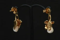 Boucles d'oreilles dents de biche en or blanc