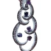 Boucles d'oreilles diamants saphirs roses et bleus