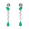 Boucles d'Oreilles Diamants et Emeraudes