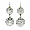 Boucles d'oreilles diamant, platine, 18 carats