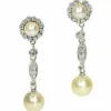 Boucles d'oreilles diamant et perle