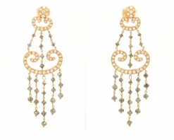 Boucles d'oreilles diamants noirs et blancs