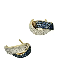 Boucles d’oreilles diamants saphir