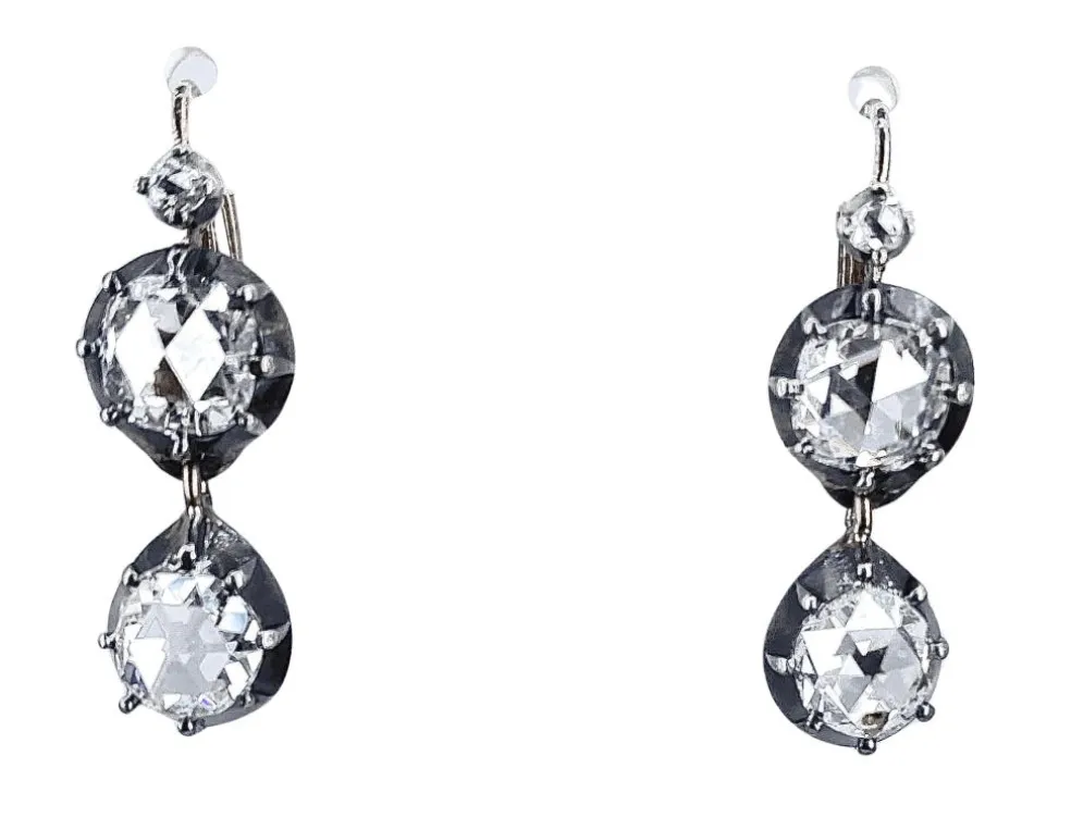 Boucles d’oreilles diamants taille rose