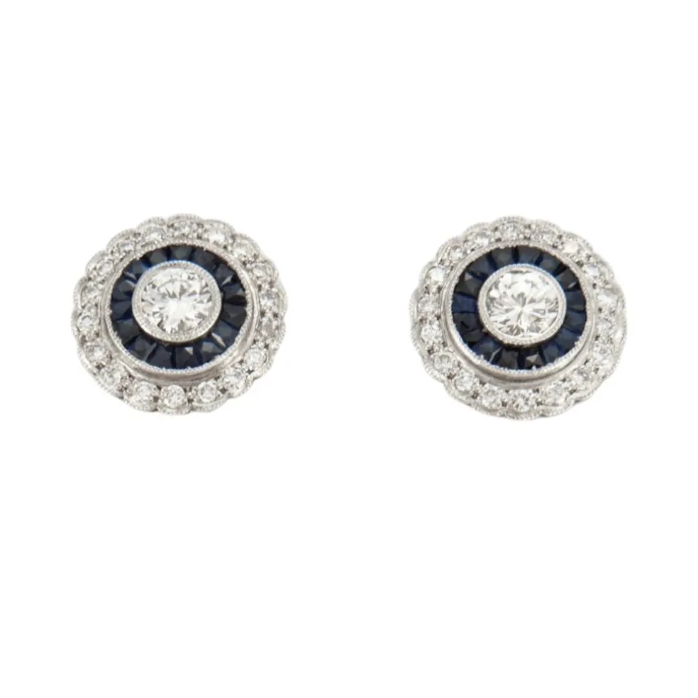 Boucles d'oreilles Diamants, Saphir