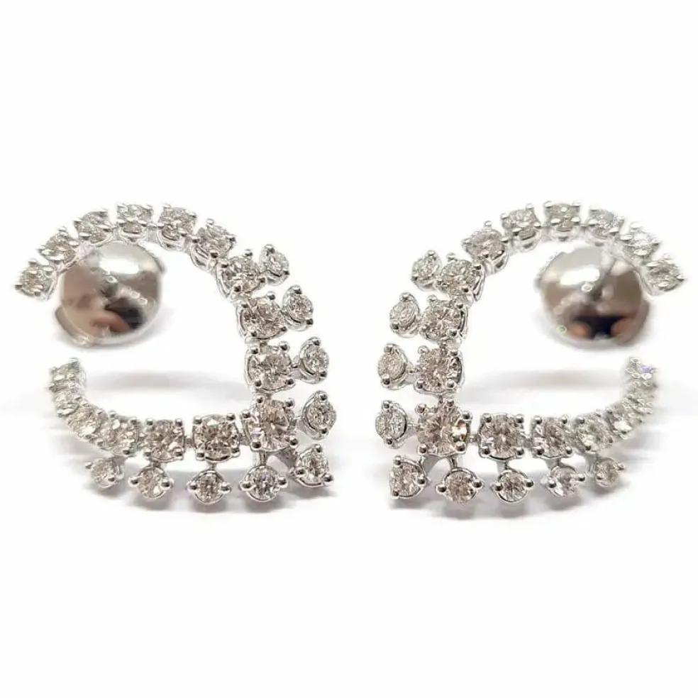 Boucles d'oreilles diamants or blanc