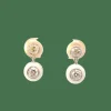 Boucles d'oreilles diamants, or, émail