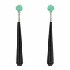Boucles d'oreilles diamants onyx chrysoprases