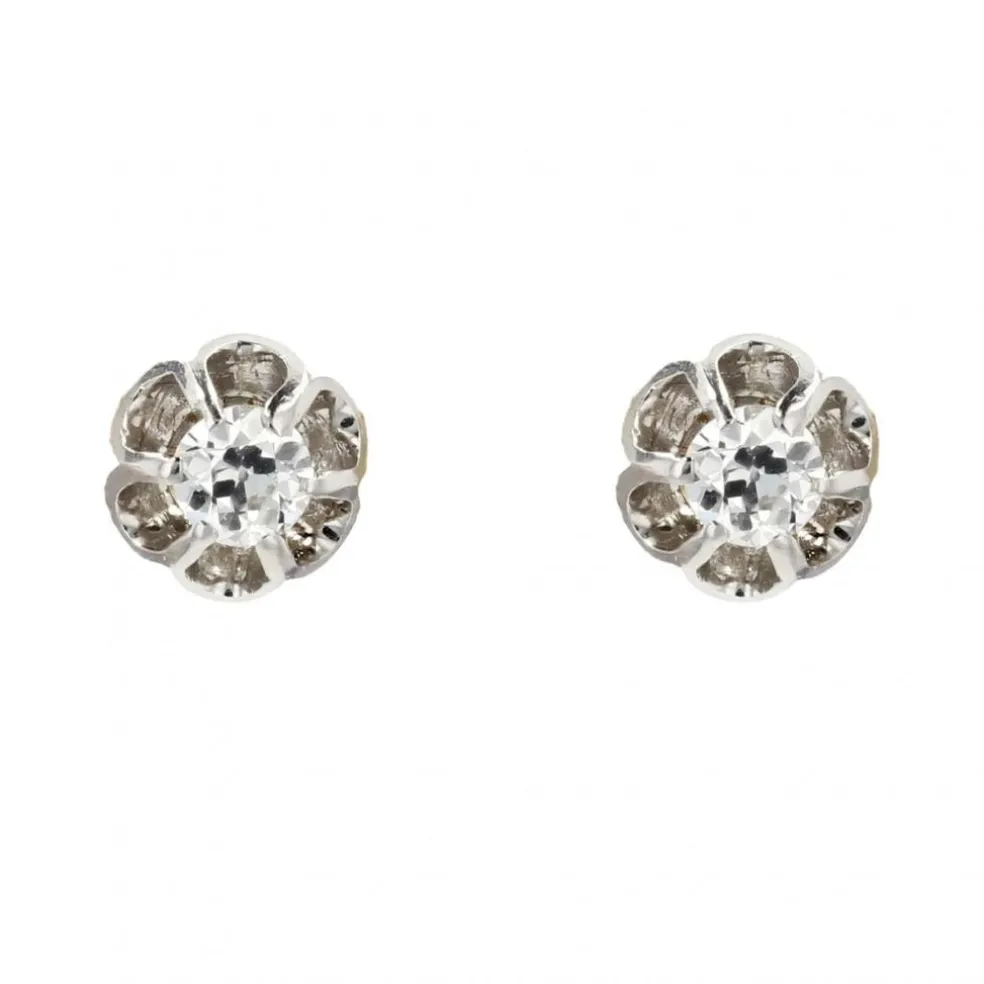 Boucles d'oreilles diamants serti dahlia