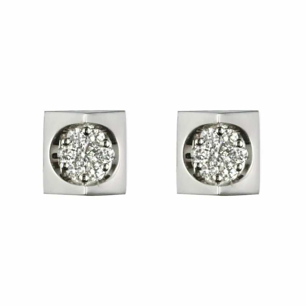 Boucles d'oreilles diamants géométriques