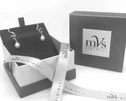 Boucles d'oreilles diamants et perles en or blanc