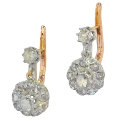 Boucles d'oreilles diamant pendantes vintage