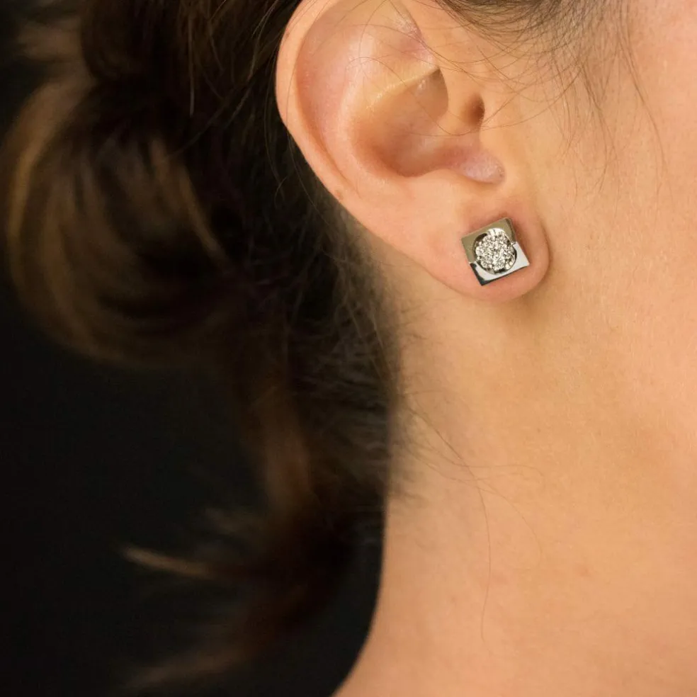 Boucles d'oreilles diamants géométriques