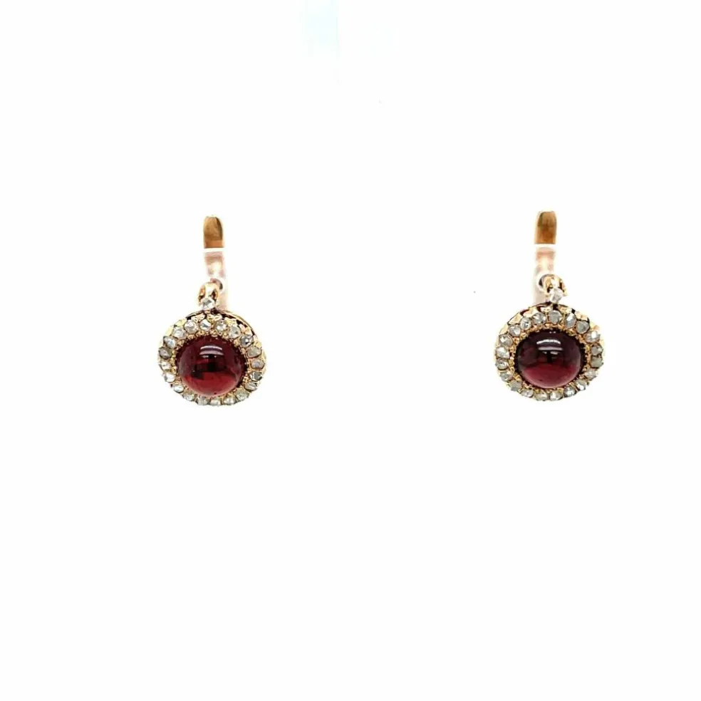 Boucles d'oreilles Diamants Grenat