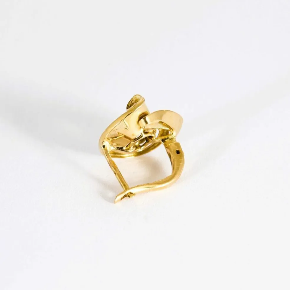 Boucles d'oreilles diamants or jaune en volutes