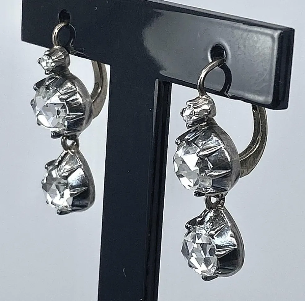 Boucles d’oreilles diamants taille rose