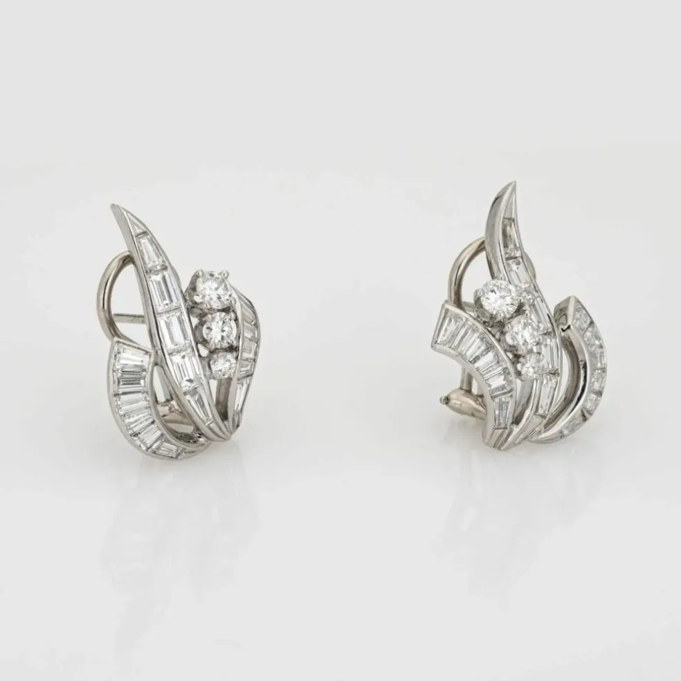 Boucles d'oreilles diamant platine