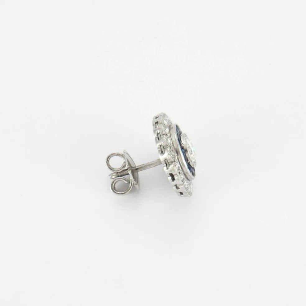 Boucles d'oreilles Diamants, Saphir