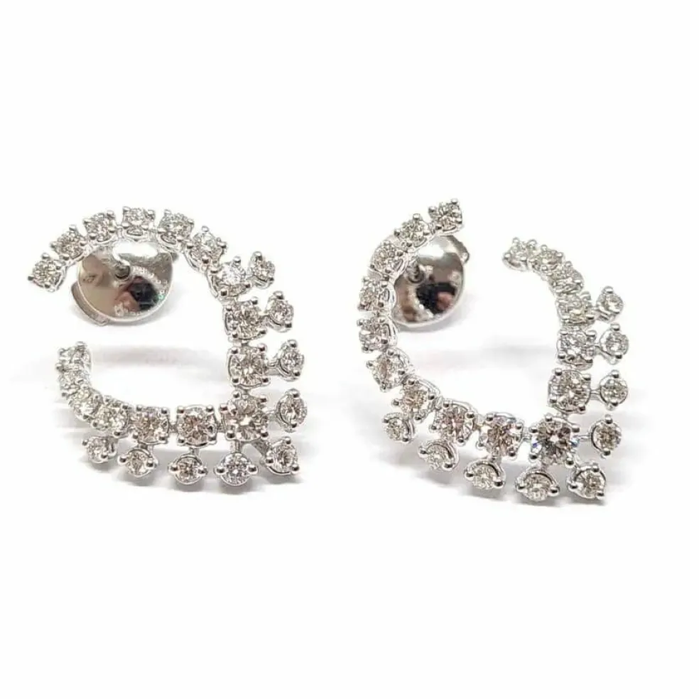 Boucles d'oreilles diamants or blanc