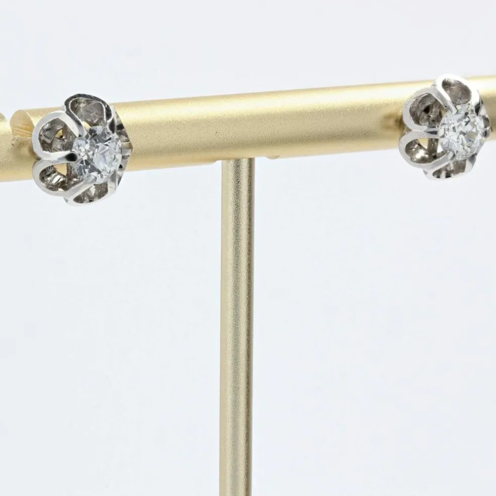 Boucles d'oreilles diamants serti dahlia