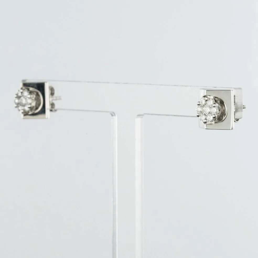 Boucles d'oreilles diamants géométriques